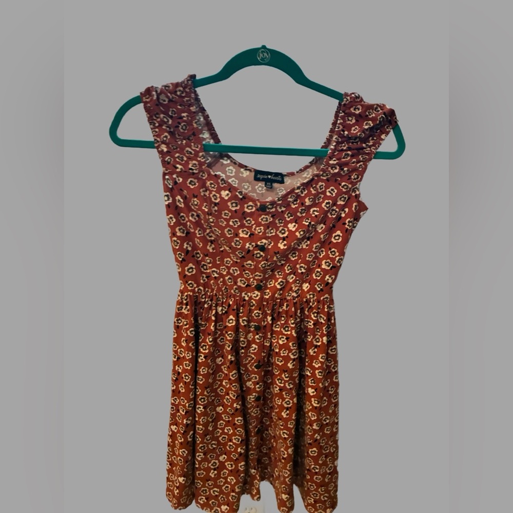 Brown Floral Dress